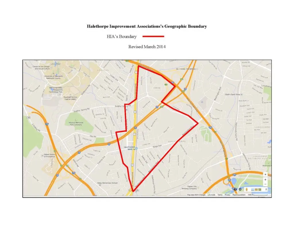 Halethorpe Improvement District Geographic Boundary Map
