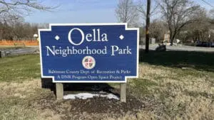 Oella Neighborhood Park Sign